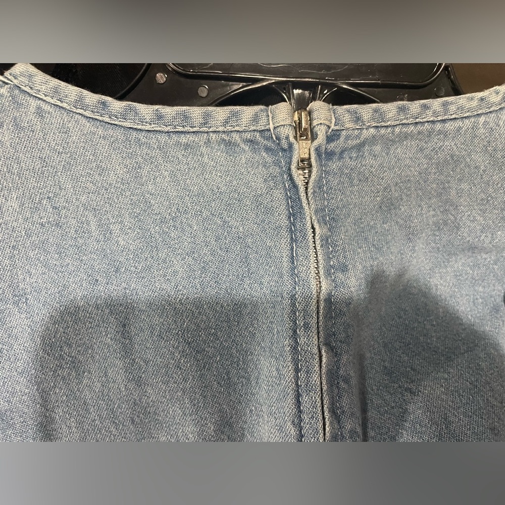 Vintage Studio Ease Brand Sz-6 Denim Shortsleeve Romper - Picture 3 of 7